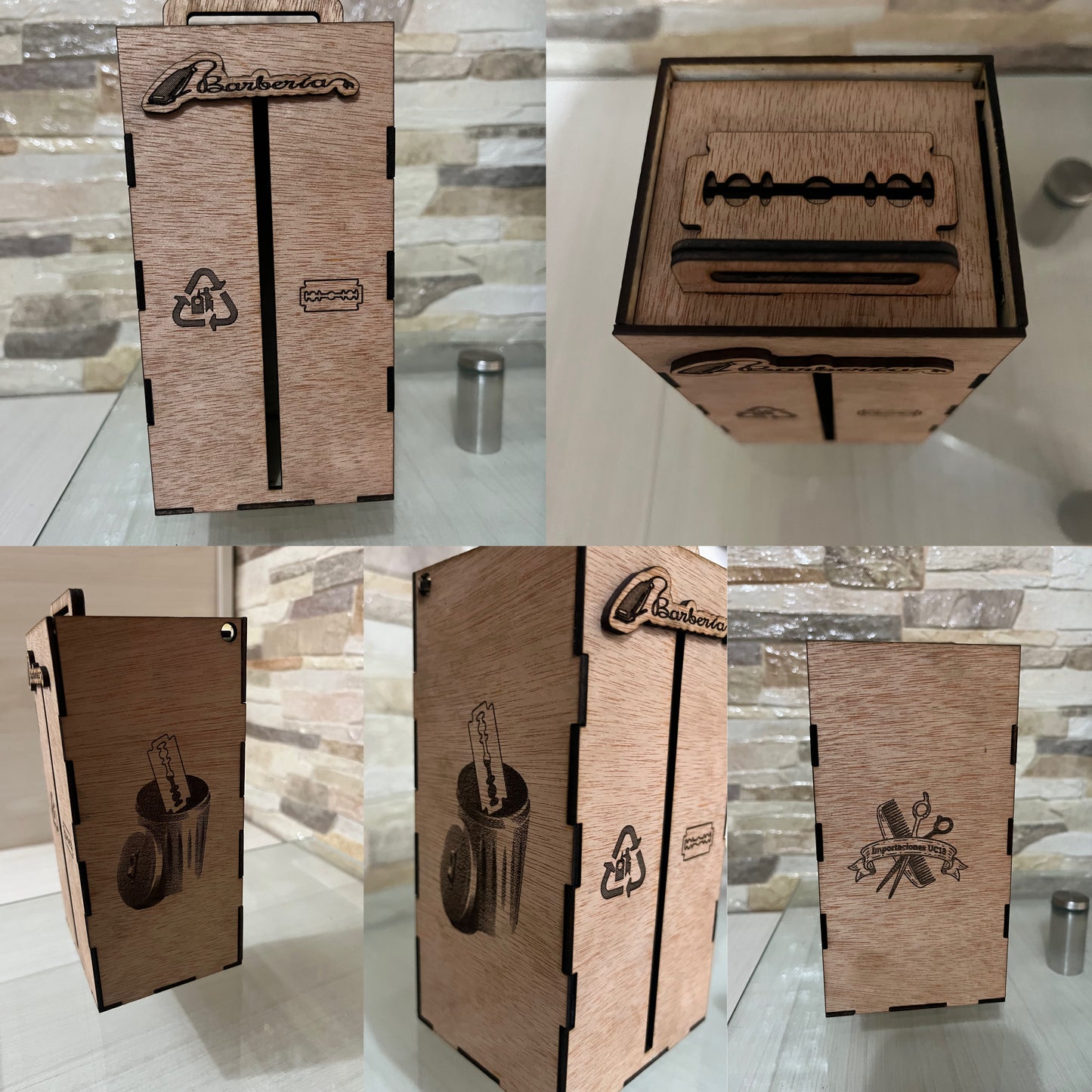 Tacho para hojas de afeitar desechables