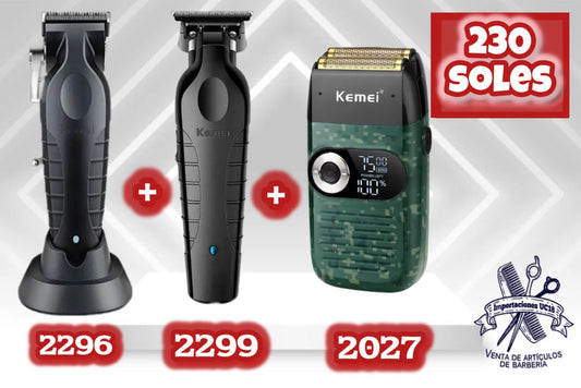 Combo kemei 2296 + 2299 + 2027