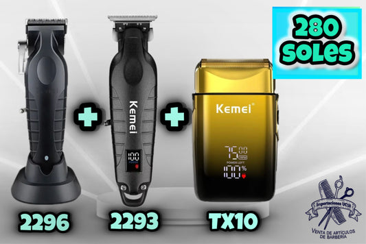 Combo kemei 2296 + 2293 + TX10