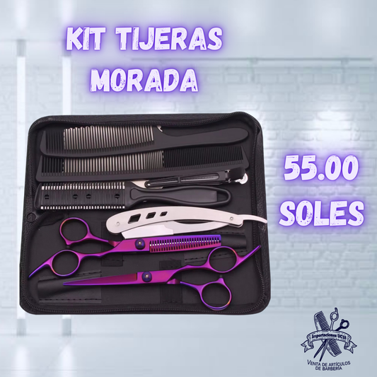 KIT TIJERAS MORADA 6”