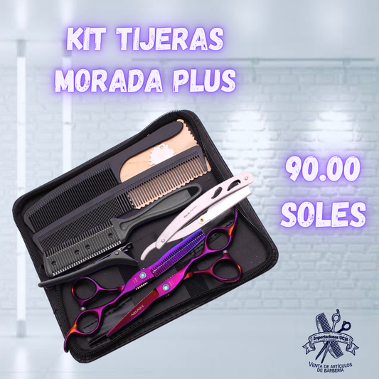 KIT TIJERAS MORADA PLUS 6”