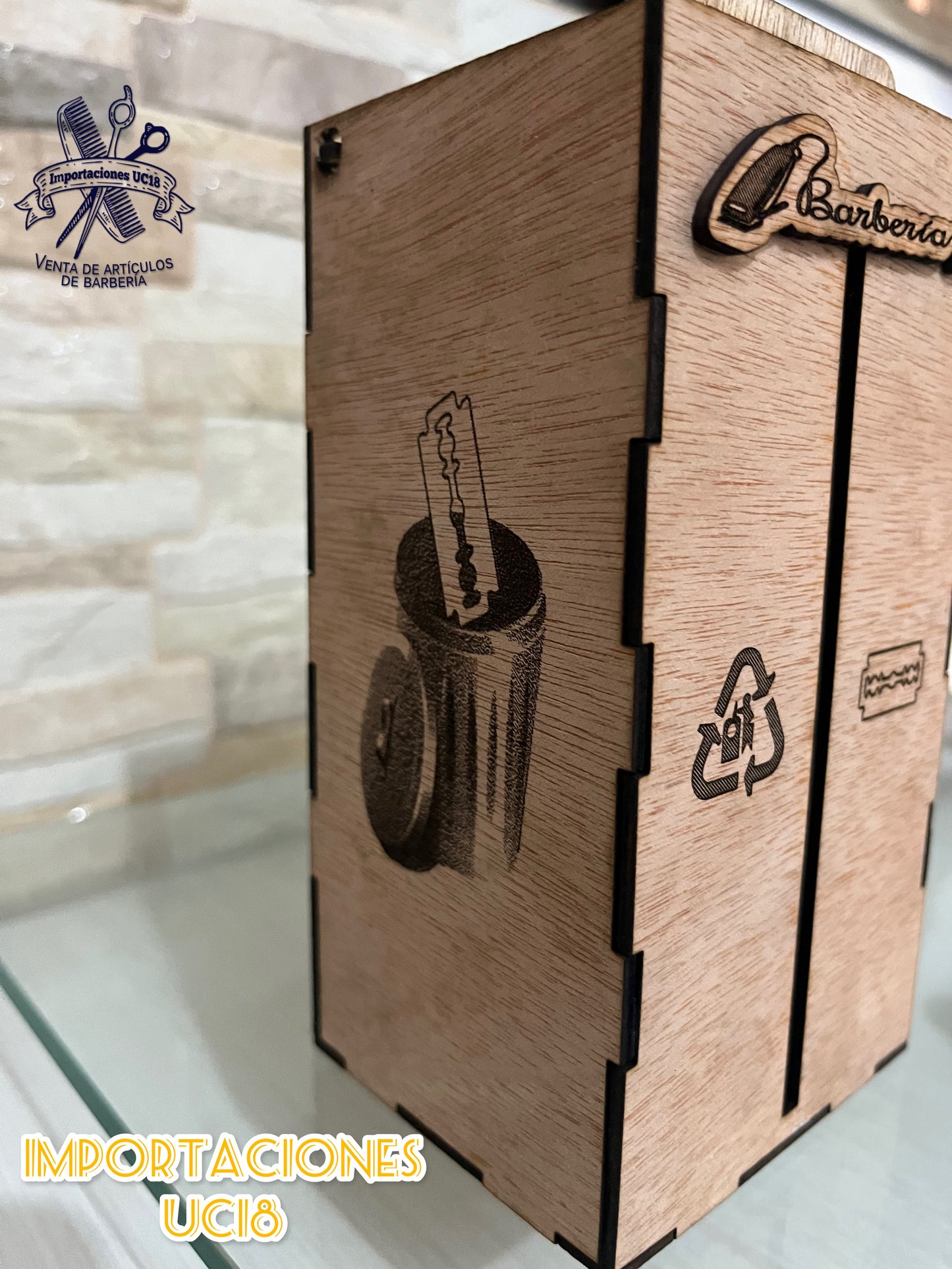 Tacho para hojas de afeitar desechables